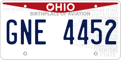 OH license plate GNE4452