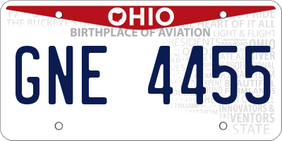 OH license plate GNE4455