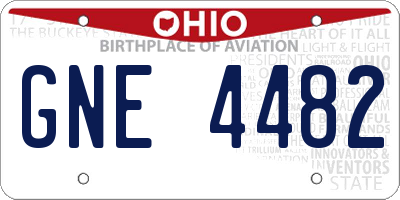 OH license plate GNE4482