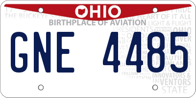 OH license plate GNE4485