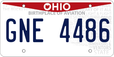 OH license plate GNE4486