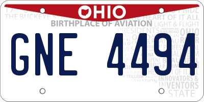 OH license plate GNE4494