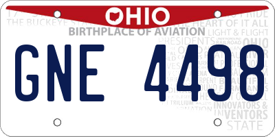 OH license plate GNE4498