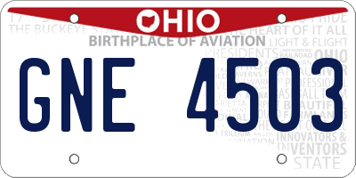 OH license plate GNE4503
