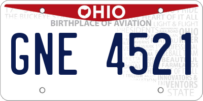 OH license plate GNE4521