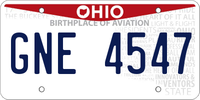 OH license plate GNE4547