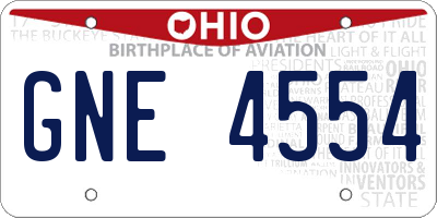 OH license plate GNE4554