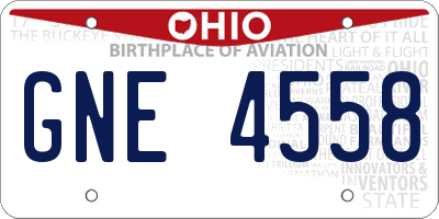OH license plate GNE4558