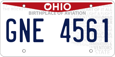 OH license plate GNE4561