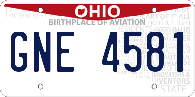 OH license plate GNE4581