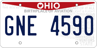 OH license plate GNE4590