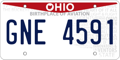 OH license plate GNE4591