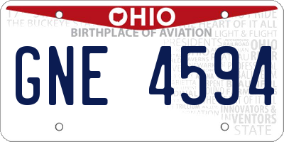 OH license plate GNE4594