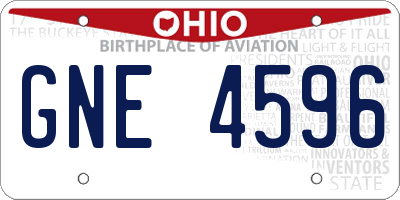 OH license plate GNE4596