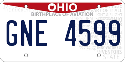 OH license plate GNE4599