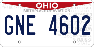 OH license plate GNE4602