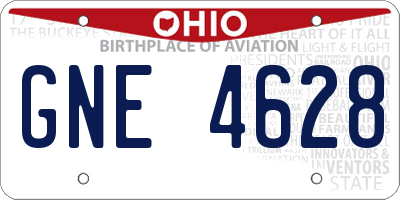OH license plate GNE4628