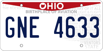 OH license plate GNE4633
