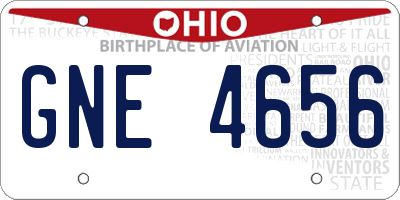 OH license plate GNE4656