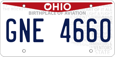 OH license plate GNE4660