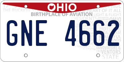 OH license plate GNE4662