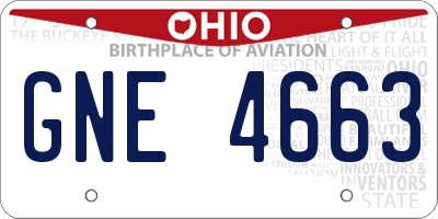 OH license plate GNE4663
