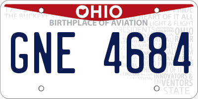 OH license plate GNE4684