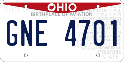 OH license plate GNE4701