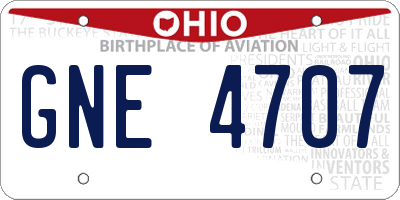 OH license plate GNE4707
