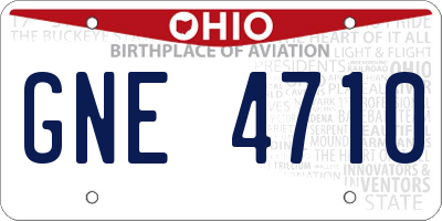 OH license plate GNE4710