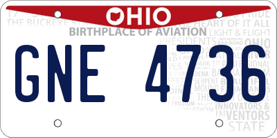OH license plate GNE4736