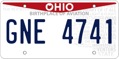 OH license plate GNE4741