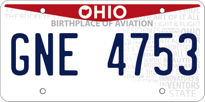 OH license plate GNE4753
