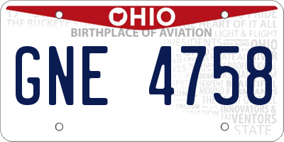 OH license plate GNE4758