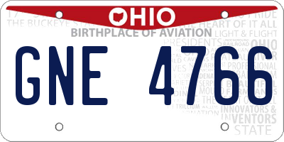 OH license plate GNE4766