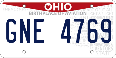 OH license plate GNE4769