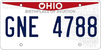 OH license plate GNE4788