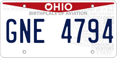 OH license plate GNE4794