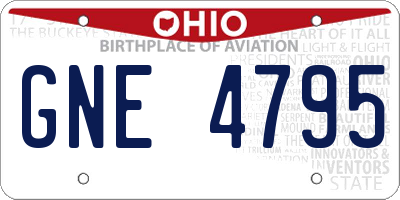 OH license plate GNE4795