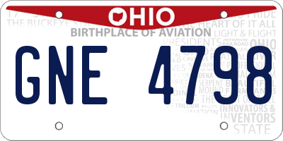 OH license plate GNE4798