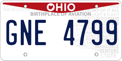 OH license plate GNE4799