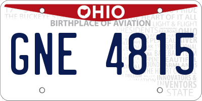 OH license plate GNE4815
