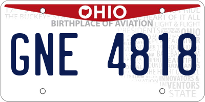 OH license plate GNE4818