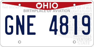 OH license plate GNE4819