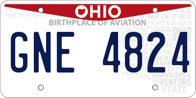 OH license plate GNE4824