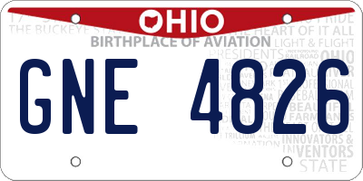 OH license plate GNE4826