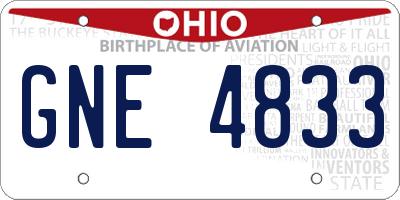 OH license plate GNE4833