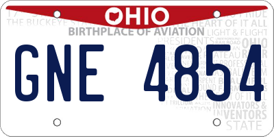 OH license plate GNE4854