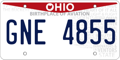 OH license plate GNE4855