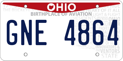 OH license plate GNE4864